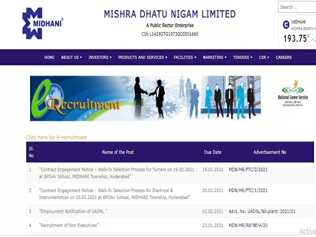 Mishra Dhatu Nigam Limited (MIDHANI) Assistant (Level-2) Posts 2021
