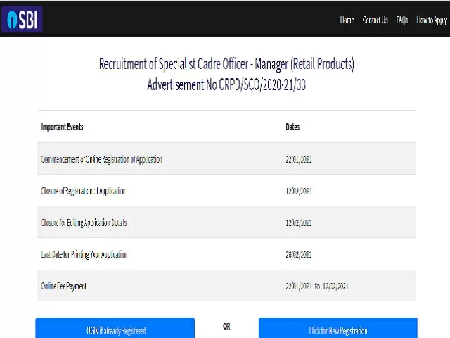 SBI SO Recruitment 2021