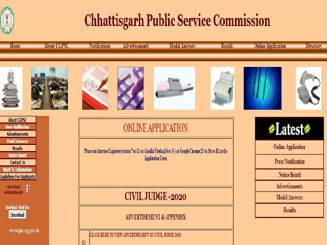 CGPSC Civil Judge Mains schedule 2020-21 