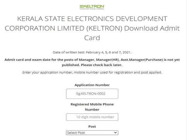 KELTRON Admit Card 2021 for Sr. Engineer, Engineer, Sr Officer & Engineer Trainee Out: Downlod @cmdkerala.net