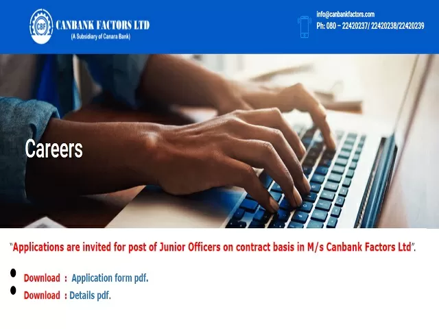 Canbank Factors Limited Recruitment 2021 Out: Apply Junior Officer 