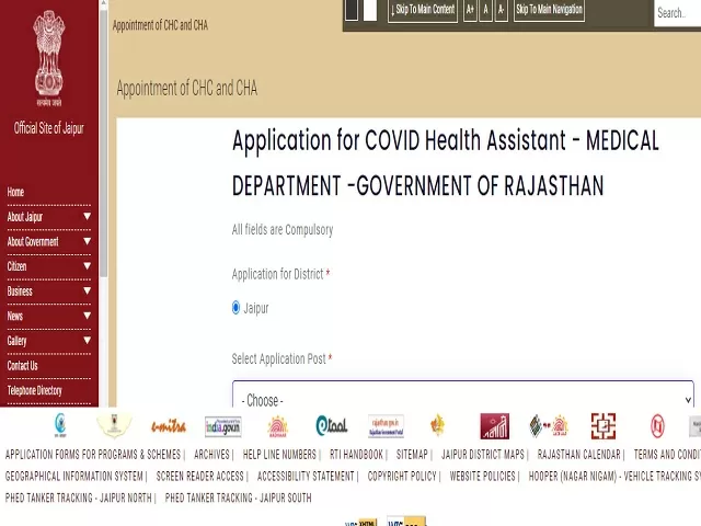 CMHO Jaipur Recruitment 2021: Apply COVID Health Assistant Posts
