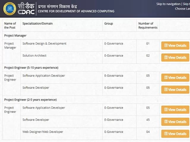 CDAC Recruitment 2021: Project Manager & Project Engineer Posts