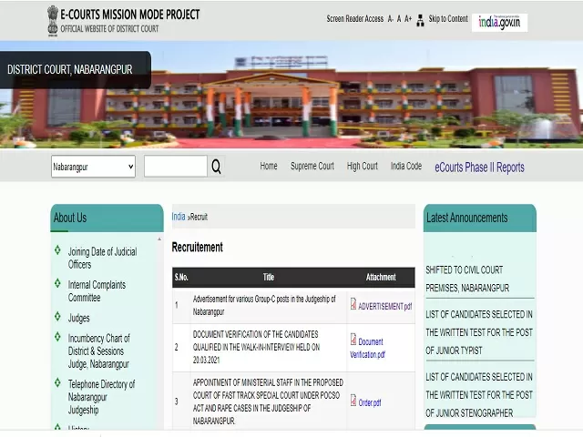 District Judge Nabarangpur Recruitment 2021: Apply Stenographer Gr III, Jr Clerk-cum-Copyist & Jr Typist Posts
