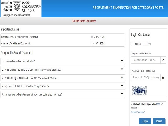 FCI Admit Card 2021 for AGM & MO Posts Released @fci.gov.in, Check Exam Pattern and Other Updates Here 