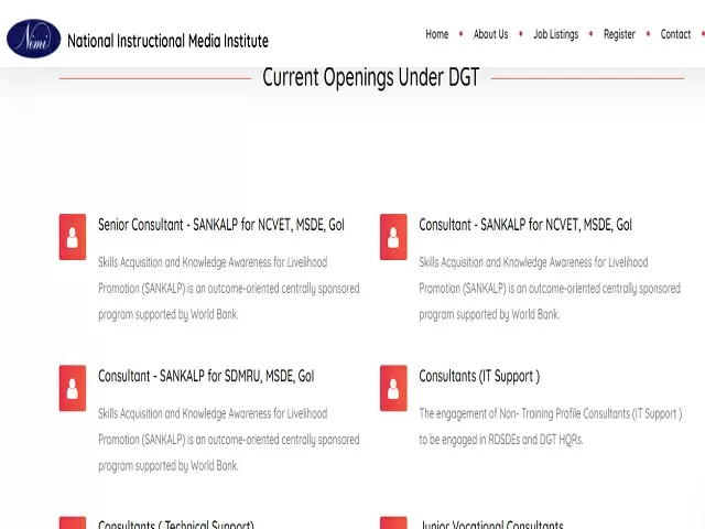 NIMI Recruitment 2021: Consultant Posts