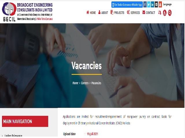 BECIL Recruitment 2021 for OT Technician, Sr. PHP Developer cum Project Leader & Other Posts