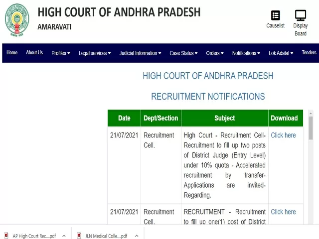 High Court of Andhra Pradesh Recruitment 2021: Civil Judge (Junior Division) Posts