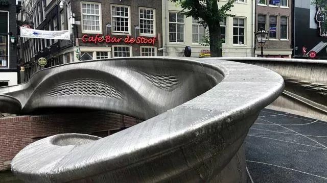 World’s first 3D-printed steel bridge opens to public in Amsterdam