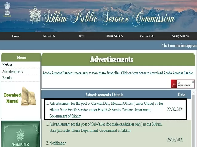 SPSC Sikkim GDMO Recruitment 2021