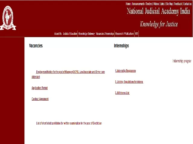 National Judicial Academy Recruitment 2021