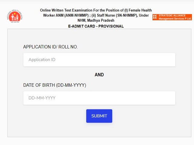 NHM MP Admit Card 2021 for Staff Nurse and ANM Released sams