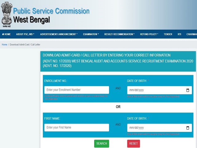 WBPSC Audit and Accounts Service Admit Card 2021 Out @wbpsc.gov.in, Download Prelims Call Letter Here
