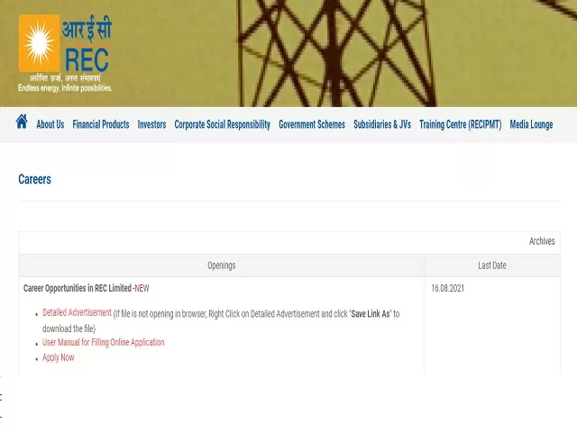 REC Ltd. Recruitment 2021: Dy. General Manager, Chief Manager & Other Posts