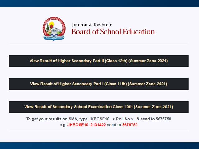 JKBOSE 12th Result 2021