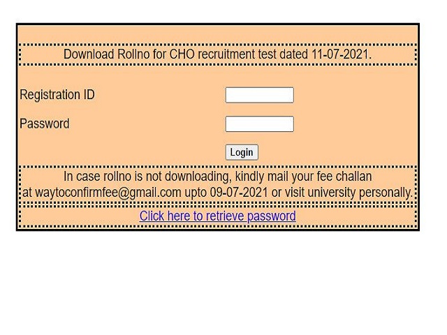 BFUHS CHO Admit Card 2021 Out @bfuhs.ac.in, Download Community Health Officer Roll Number Here