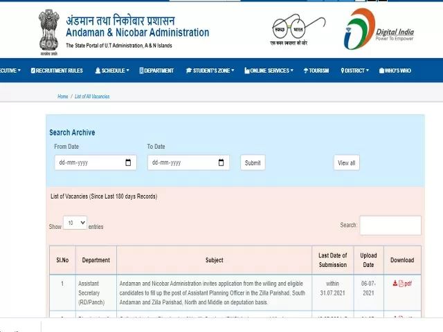 Andaman and Nicobar Administration Recruitment 2021: Walk in for 30 ...