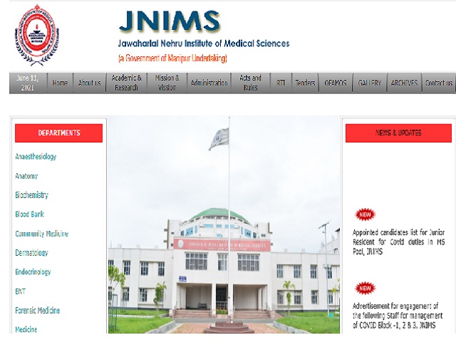  JNIMS Recruitment 2021 for Staff Nurse, OT Technician and other posts for management of COVID