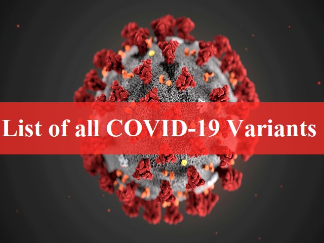 List of all COVID-19 Variants