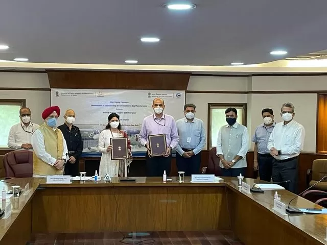 Seaplane services MoU signing, Twitter: Hardeep Singh Puri