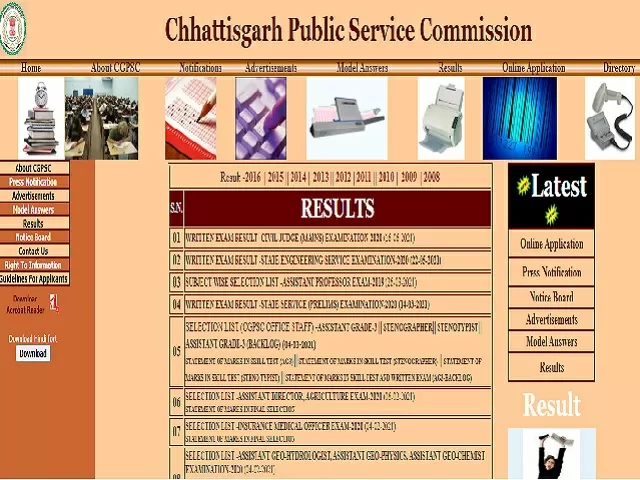 CGPSC Civil Judge Mains 2020 Result 
