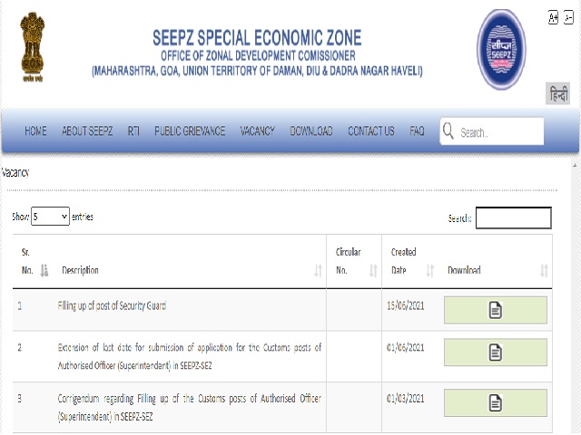 SEEPZ SEZ Group C Recruitment 2021: Applications invited for 13 Security Guard Posts, 8th pass can apply