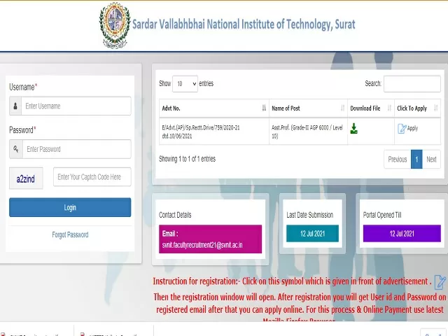 SVNIT Recruitment 2021: Apply Assistant Professor Grade–II Posts