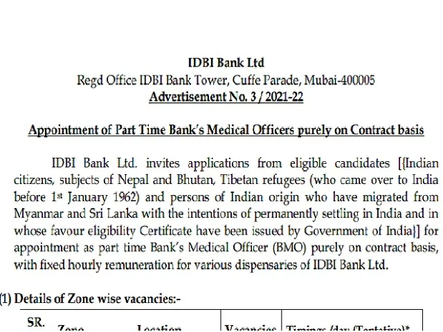 IDBI Bank Recruitment 2021 