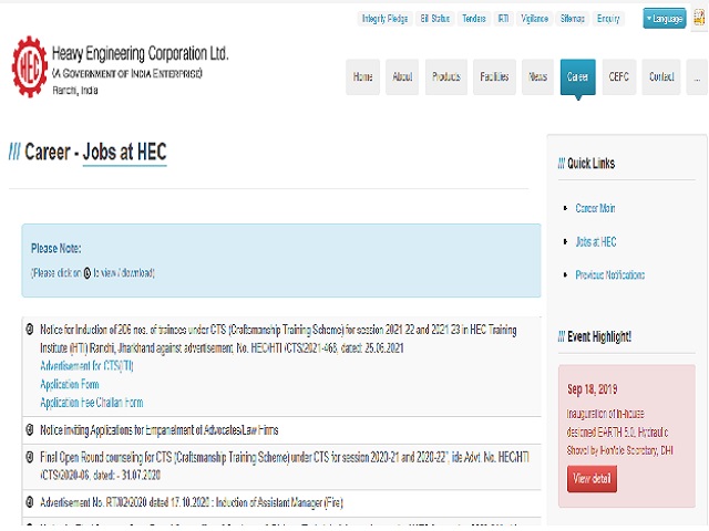HECL Trainee Recruitment 2021 Notification Released, Apply Now for 206 Vacancies @hecltd.com
