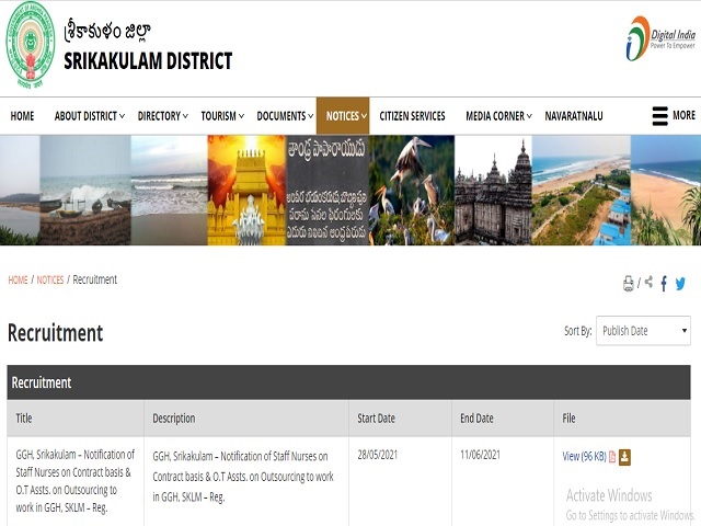 Govt General Hospital, Srikakulam Recruitment 2021: Apply 54 Supporting Staff Posts before 05 July