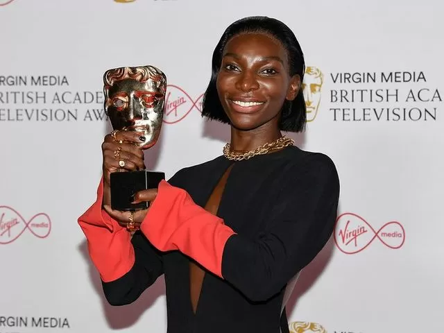 Michaela Coel at BAFTA TV Awards 2021, Source: AP