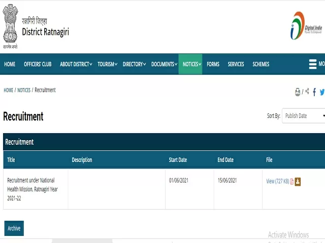 NHM Ratnagiri Recruitment 2021: Apply Super Specialist, Specialist, Medical Officer MBBS & Other Posts