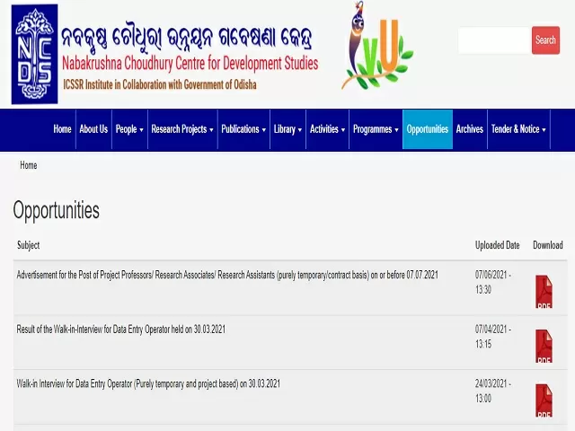 NCDS Recruitment 2021: Apply Project Professor, Research Associate and Research Assistant Posts