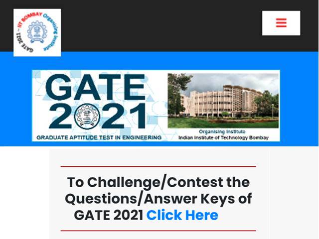 GATE 2021: IIT Bombay Opens Answer Key Challenge Window, Raise ...