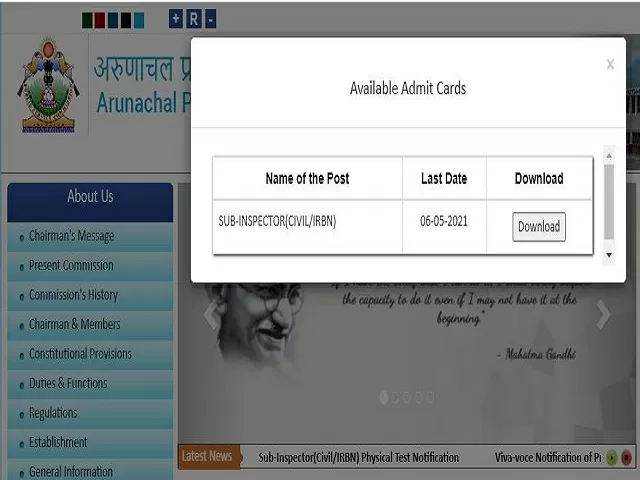 APPSC SI Admit Card 2021