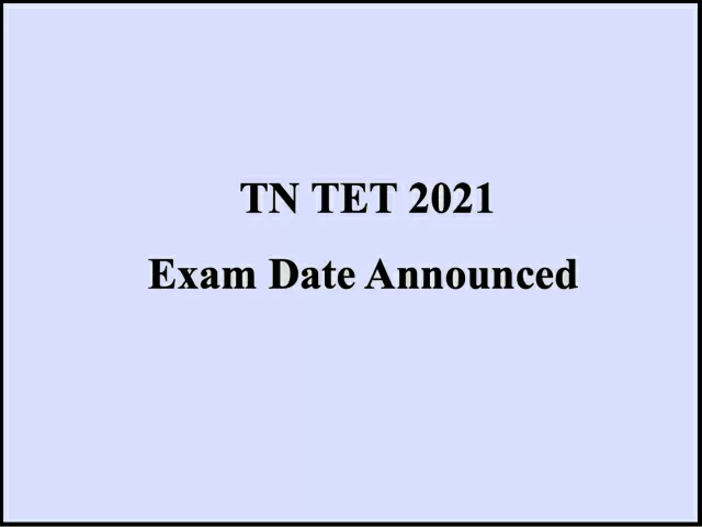TNTET 2021 Exam Date out 