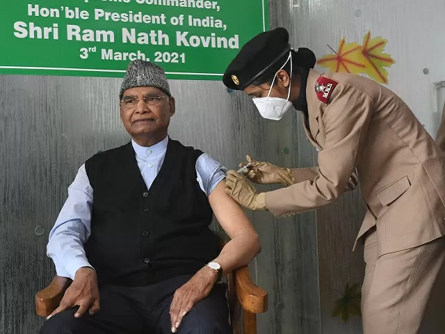 President Ram Nath Kovind receives first dose of Covid-19 vaccine