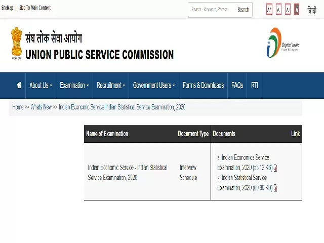 UPSC IES ISS Interview 2021 Date