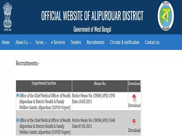 DHFWS Alipurduar Staff Nurse Posts