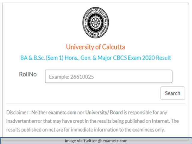 Calcutta University BA / BSc Result 2021 Declared For Odd Semester ...