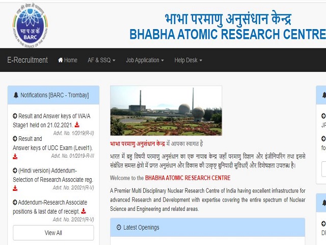 BARC Work Assistant Result 2021: Download Answer Key, Cut-Off for Prelims Exam @recruit.barc.gov.in
