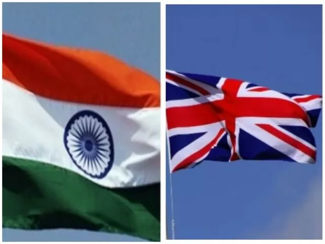 India-UK Flag, Source: ANI