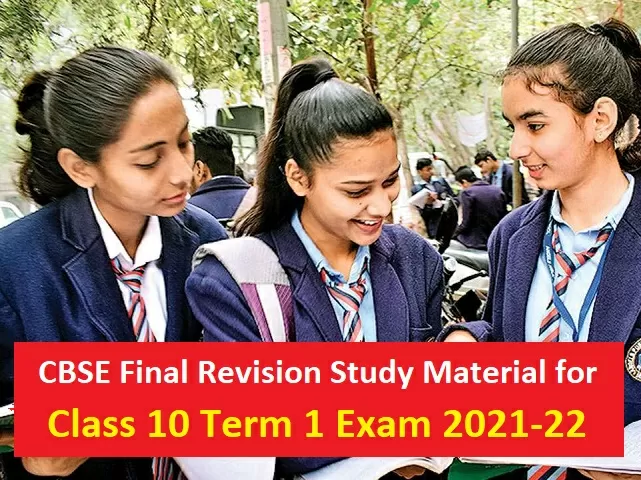 CBSE Class 10 Final Revision Book for Term 1 Exam 2021-22