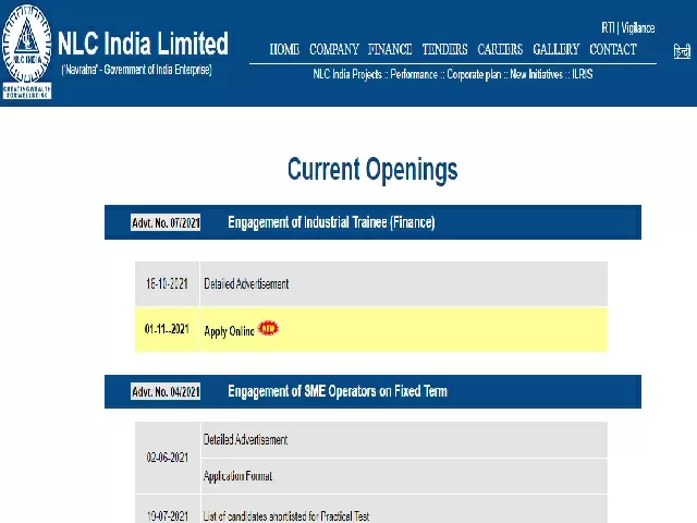 NLC Trainee Recruitment 2021