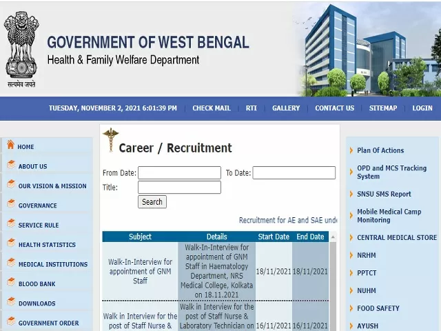 WB Health Recruitment 2021 for 1500 Community Health Officer Posts