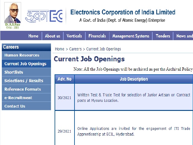 ECIL Recruitment 2021: Apply for Technical Officer, Scientific Assistant and Others @ecil.co.in, Check Eligibility 