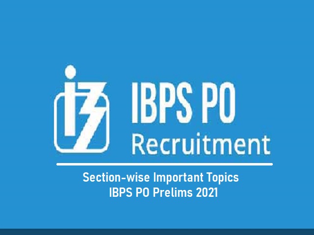 IBPS PO Prelims 2021 Section-wise Important Topics