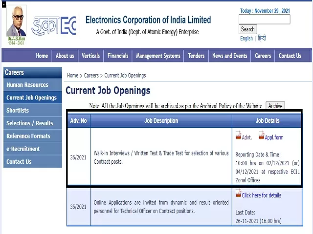 ECIL Recruitment 2021 