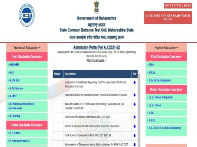 MAH MCA CET 2021 CAP Round 1 Seat Allotment To Be Released On Dec 3 ...