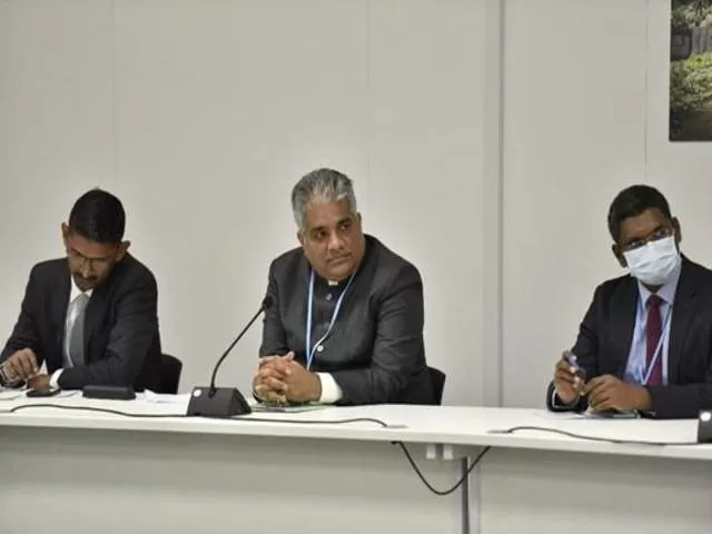 Union Environment, Climate Change Minister Bhupender Yadav at COP26, Source: ANI